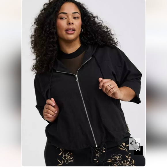 NWT Cropped Zip-Up Hoodie 1X - Picture 4 of 10